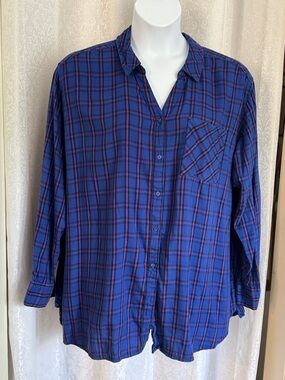 EVRI Men's Blue Plaid Button-Down Shirt